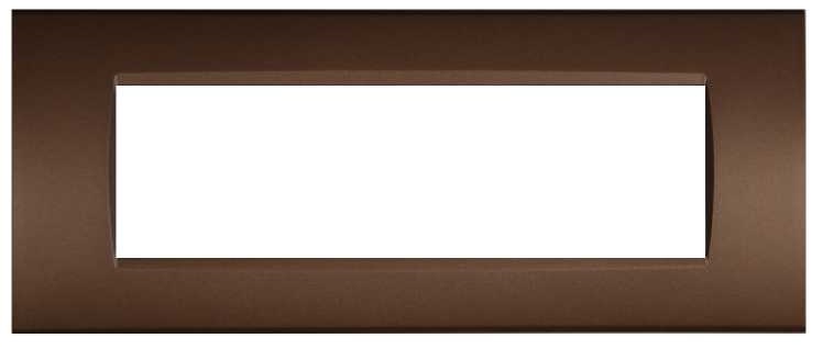 Placca in tecnopolimero 7 posti color bronzo compatibile Living International EL4065 