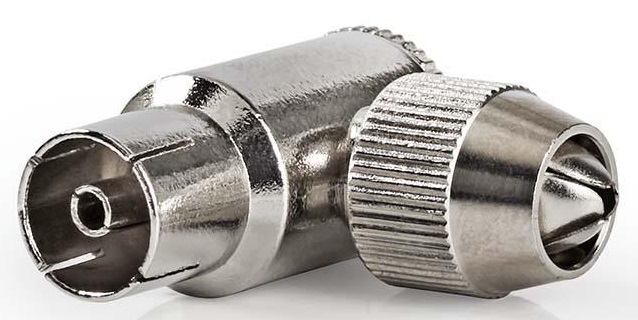 Spina coassiale femmina angolata 75Ohm F1619 