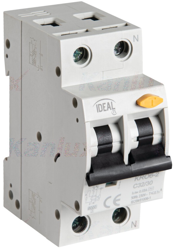 Interruttore magnetotermico differenziale 6kA 2P 32A Kanlux KA2181 Kanlux