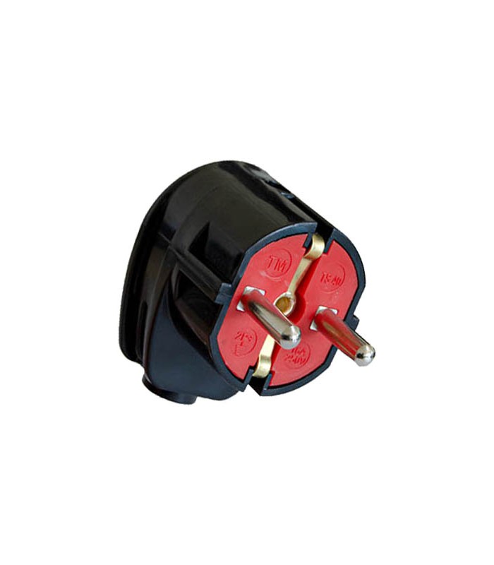 Spina schuko angolata maschio IP20 nera 16A 250V EL121 Vito