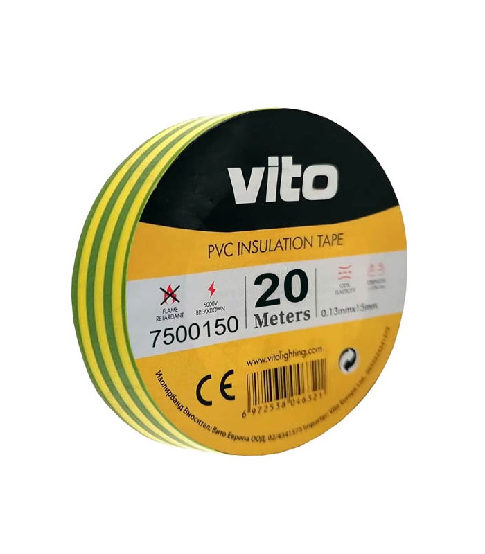Nastro isolante 19mm 20m giallo-verde Vito EL133 Vito