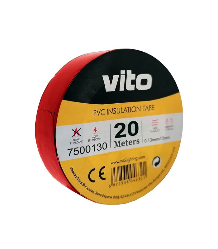 Nastro isolante 19mm 20m rosso Vito EL166 Vito
