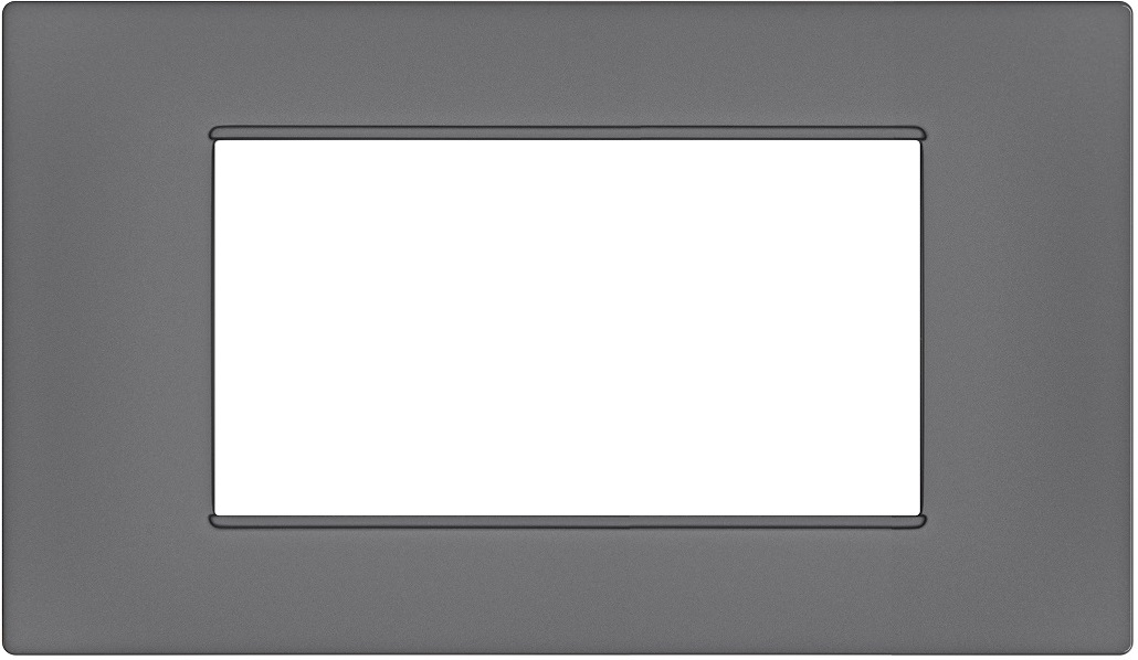Placca 4 posti grigio Soft Touch compatibile Vimar Plana EL2274 