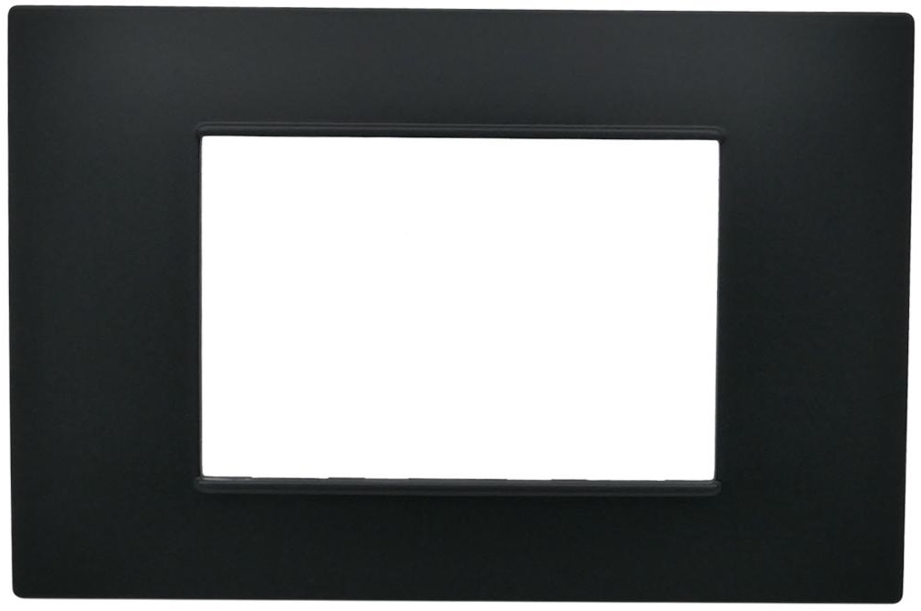 Placca 3 posti nera Soft Touch compatibile Vimar Plana EL2285 