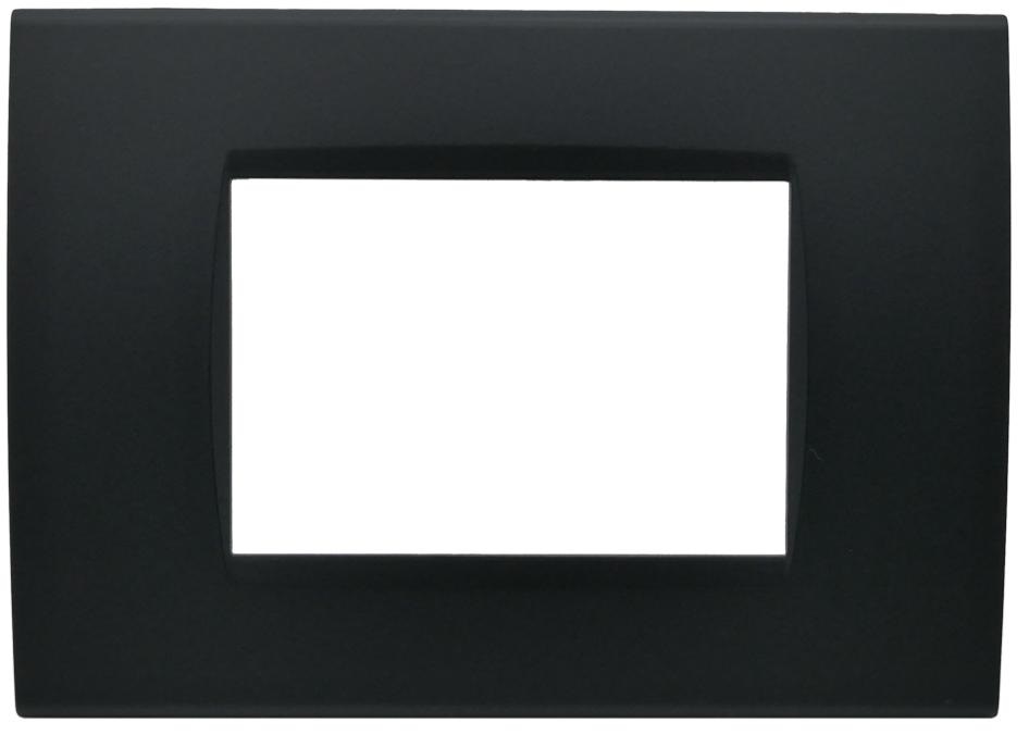 Placca 3 posti nera Soft Touch compatibile Living International EL2293 