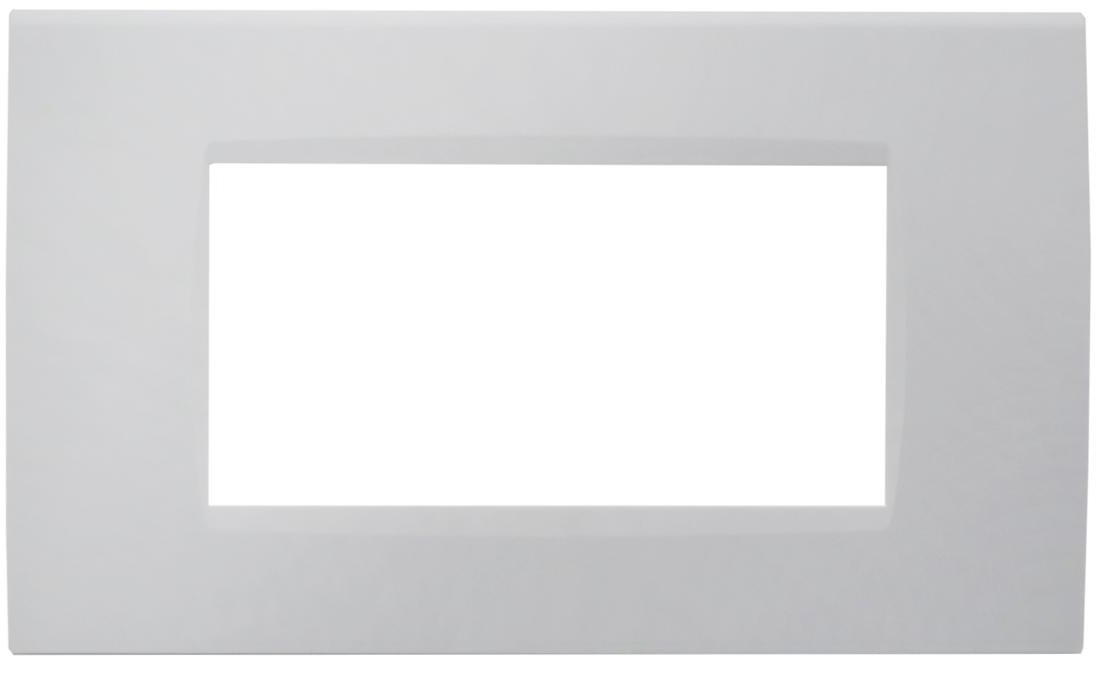 Placca 4 posti bianca Soft Touch compatibile Living International EL2331 