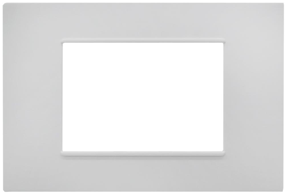 Placca 3 posti bianca Soft Touch compatibile Vimar Plana EL2433 