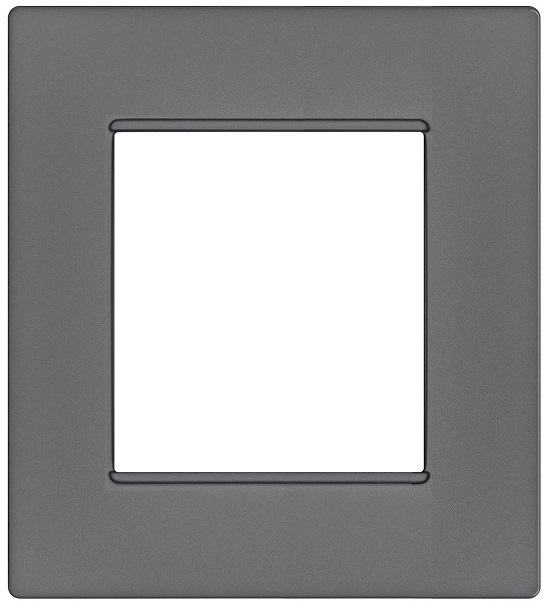 Placca 2 posti grigio Soft Touch compatibile Vimar Plana EL2436 