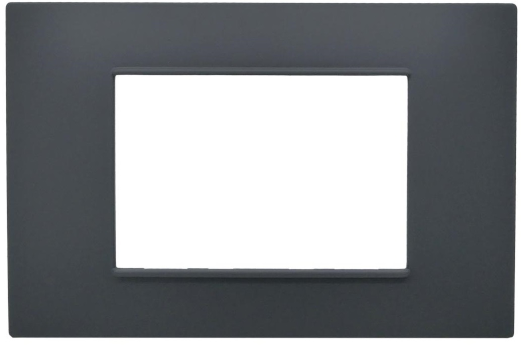 Placca 3 posti antracite Soft Touch compatibile Vimar Plana EL2447 