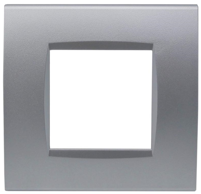 Placca 2 posti argento Soft Touch compatibile Living International EL2526 