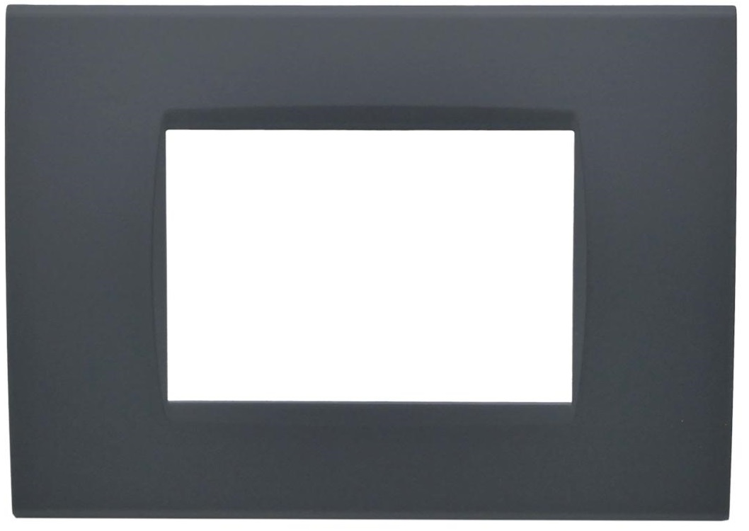 Placca 3 posti antracite Soft Touch compatibile Living International EL2596 