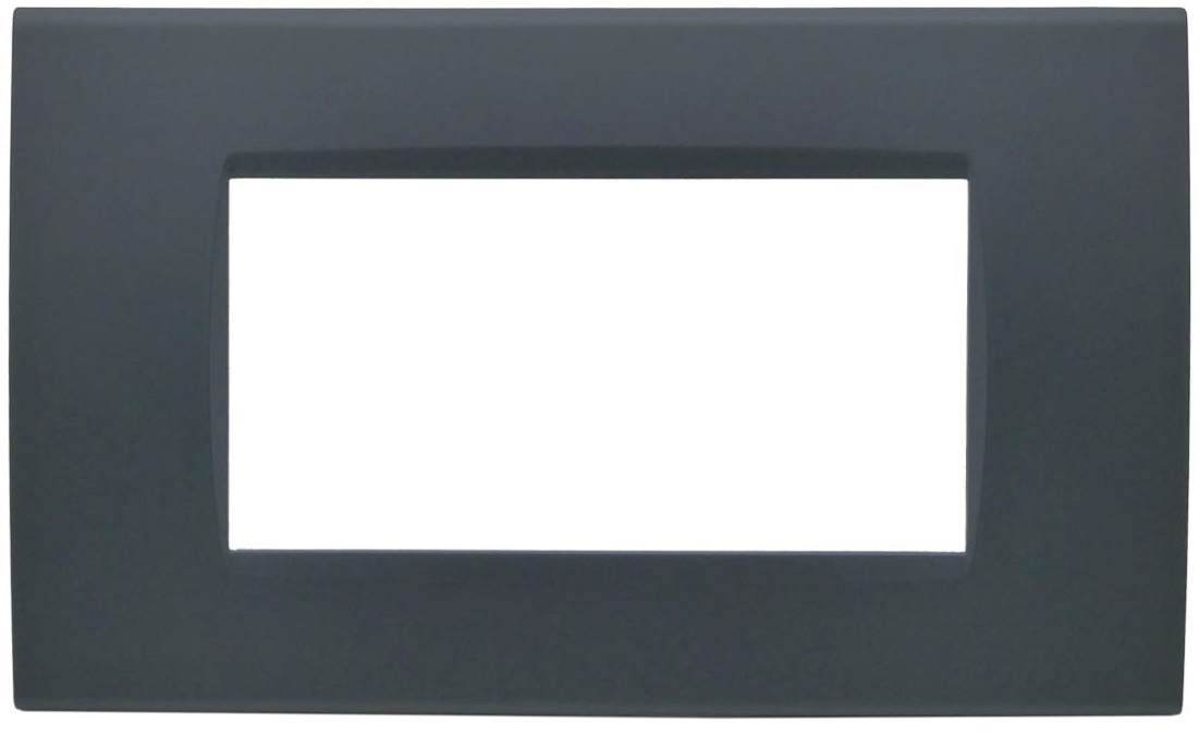 Placca 4 posti antracite Soft Touch compatibile Living International EL2620 