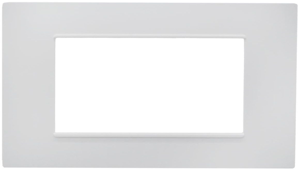 Placca 4 posti bianca Soft Touch compatibile Vimar Plana EL3065 