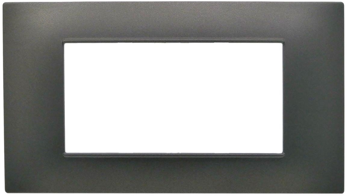 Placca 4 posti testa di moro Soft Touch compatibile Vimar Plana EL3093 