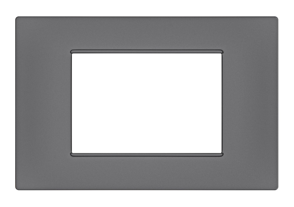 Placca 3 posti grigio Soft Touch compatibile Vimar Plana EL3099 