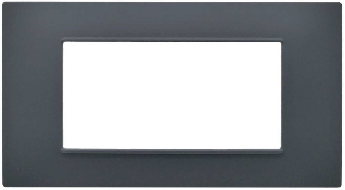 Placca 4 posti antracite Soft Touch compatibile Vimar Plana EL3103 