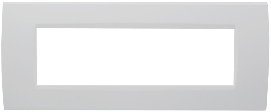 Placca 7 posti bianca Soft Touch compatibile Living International EL3149 