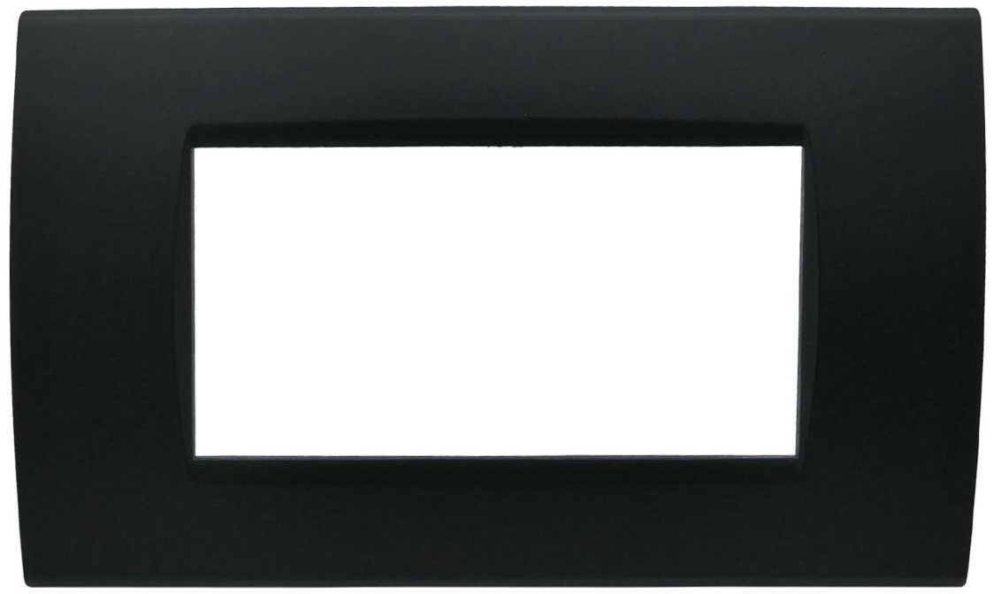 Placca 4 posti nera Soft Touch compatibile Living International EL3153 