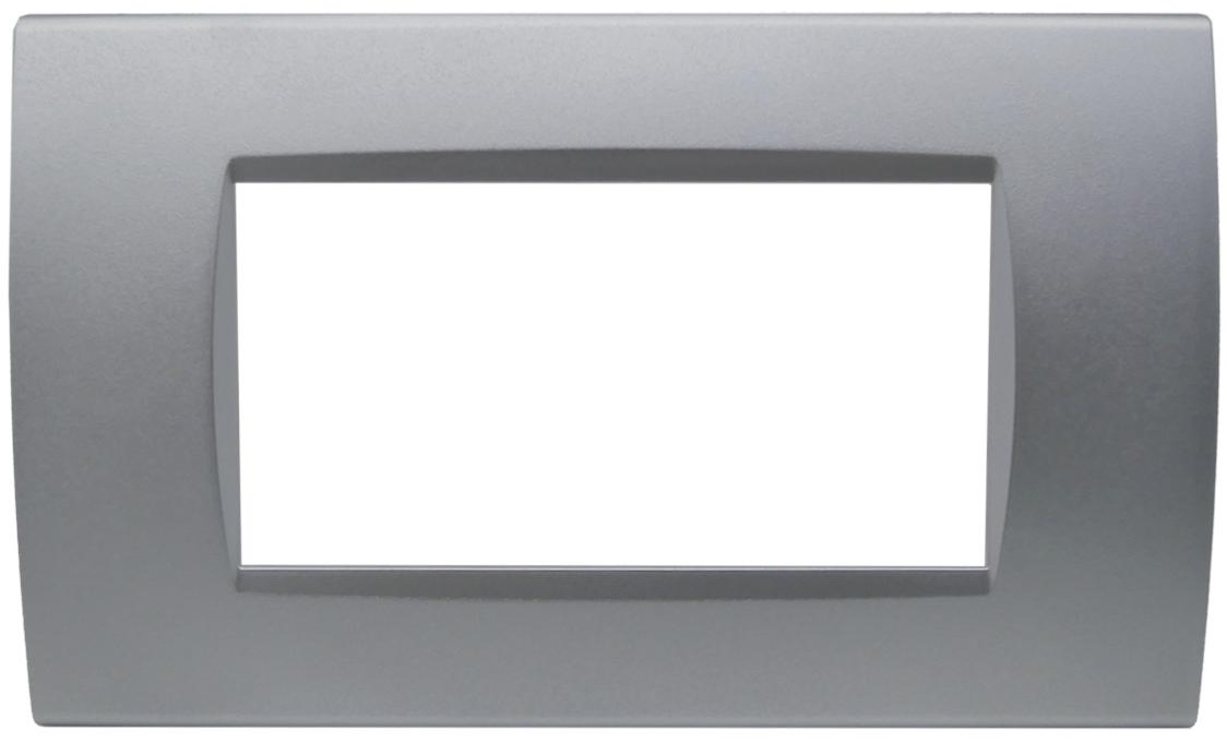 Placca 4 posti argento Soft Touch compatibile Living International EL3156 