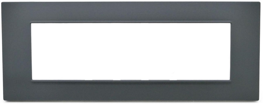 Placca 7 posti antracite Soft Touch compatibile Vimar Plana EL3187 