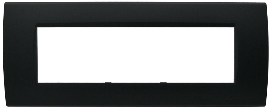 Placca 7 posti nero Soft Touch compatibile Living International EL3189 