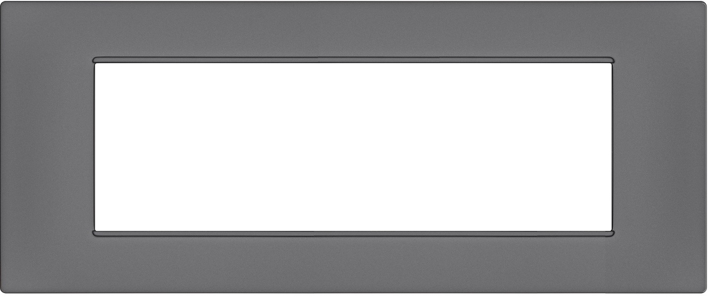 Placca 7 posti grigio Soft Touch compatibile Vimar Plana EL3199 