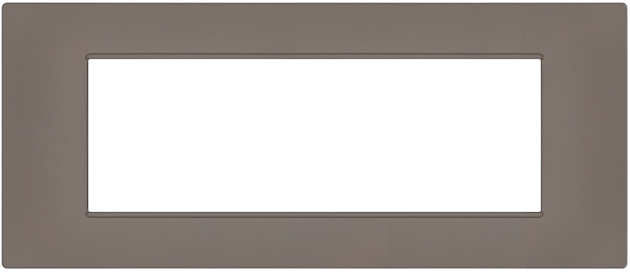 Placca 7 posti tortora Soft Touch compatibile Vimar Plana EL3215 