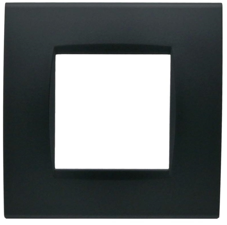 Placca 2 posti nera Soft Touch compatibile Living International EL3231 