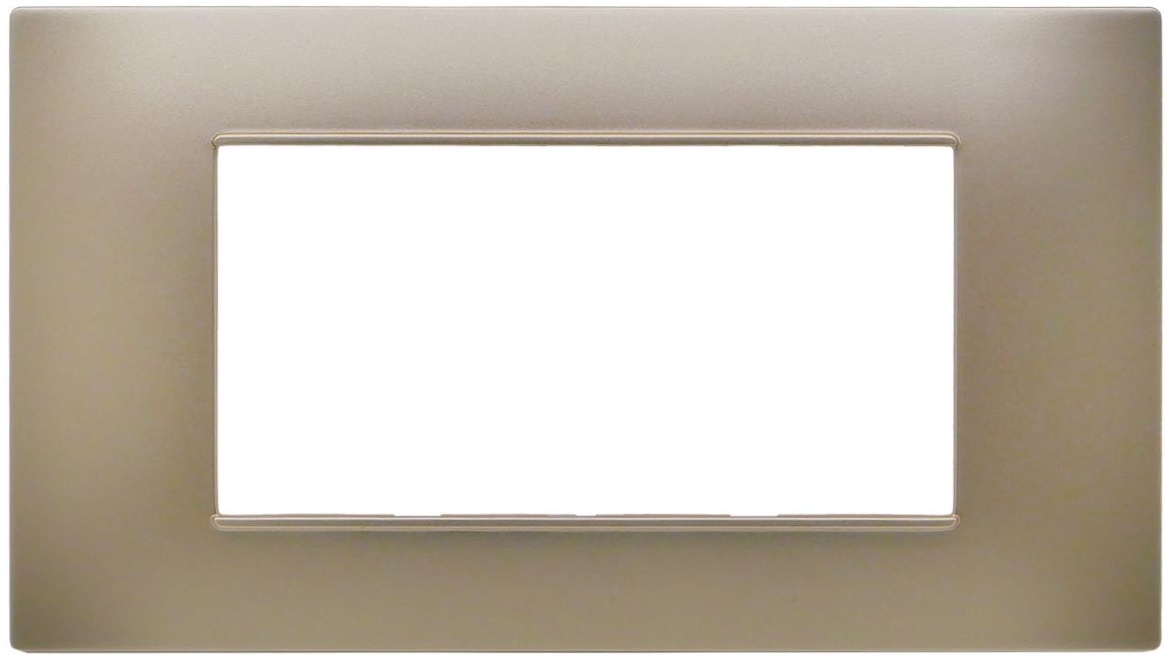 Placca 4 posti champagne  Soft Touch compatibile Vimar Plana EL3250 
