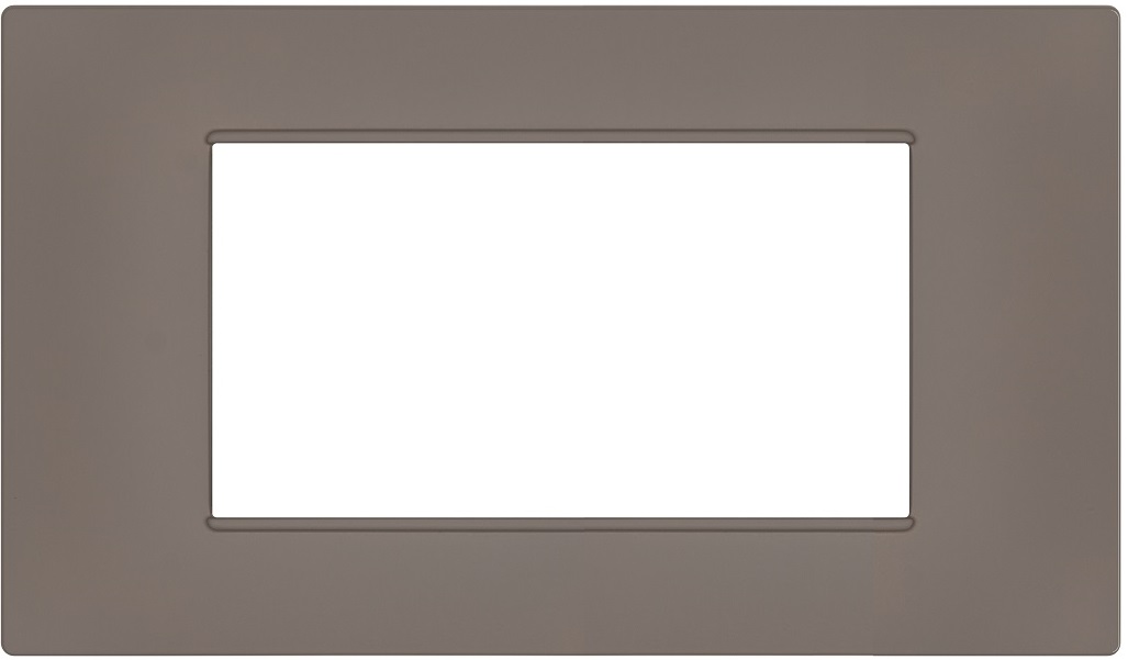 Placca 4 posti tortora Soft Touch compatibile Vimar Plana EL3994 