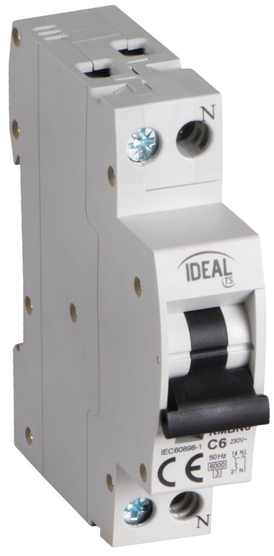 Interruttore magnetotermico 1P+N C6 6A Kanlux KA1124 Kanlux