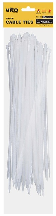 Fascette fermacavi autobloccanti bianche 7.0X350mm - 100 pezzi EL1462 Vito