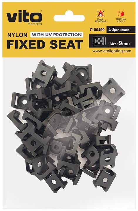 Supporto per fascette 9mm nero confezione da 50 Vito EL1492 Vito