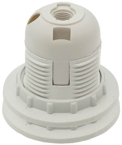 Portalampada E27 bianco in plastica con 2 anelli Vito EL1548 Vito