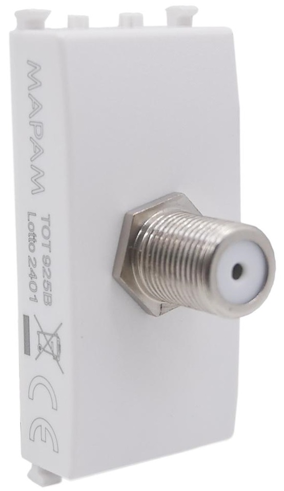 Presa TV SAT femmina diretta bianca compatibile Vimar Arké EL182 