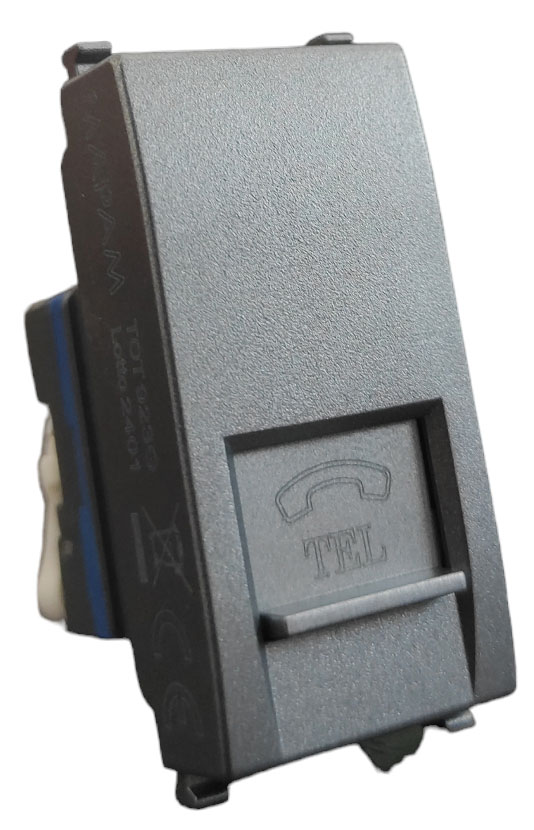 Presa telefonica grigia compatibile Vimar Arké EL185 
