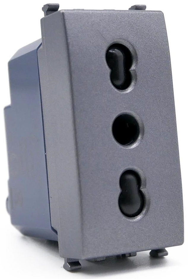 Presa bivalente 16A 250V grigia compatibile Vimar Arké EL188 