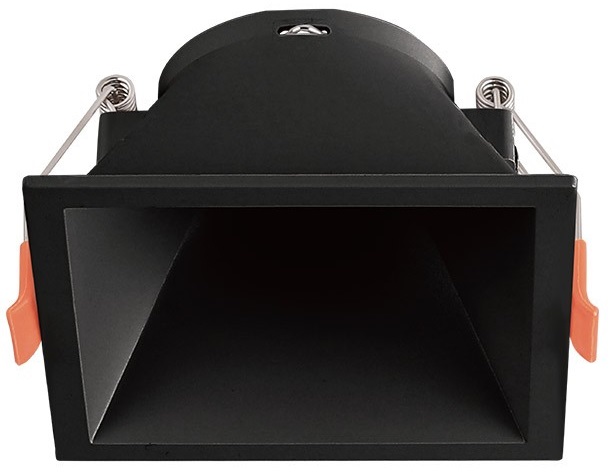 Supporto quadrato per faretto GU10 da incasso 83x83mm nero EL2002 Vito