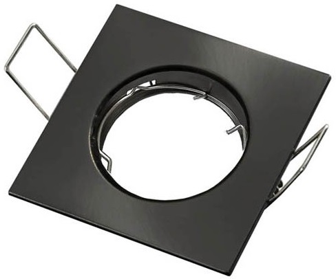 Supporto quadrato per faretto GU10  da incasso 80x80 nero EL2071 Vito