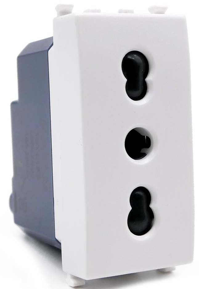 Presa bivalente 16A 250V bianca compatibile Vimar Arké EL208 