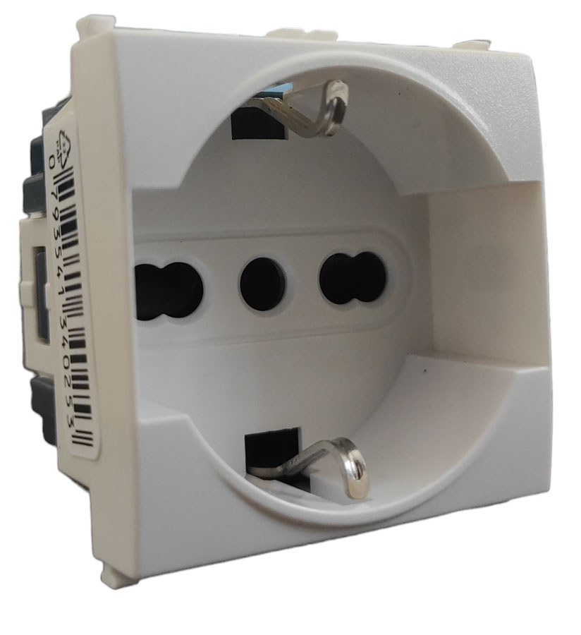 Presa schuko bianca 16A 250V compatibile Vimar Arké EL232 