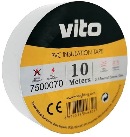 Nastro isolante 15mm 10m bianco Vito EL2335 Vito