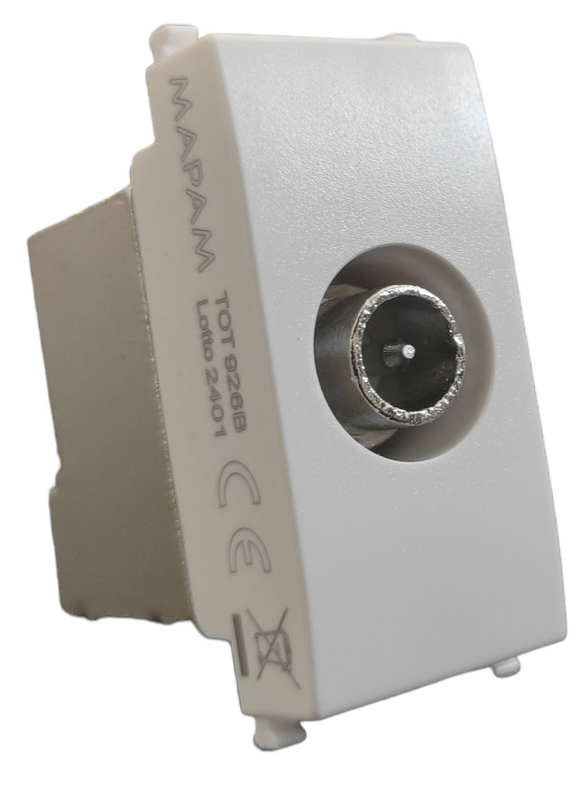 Presa TV SAT derivata bianca compatibile Vimar Arké EL234 