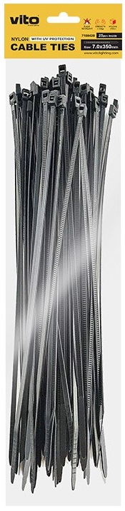 Fascette fermacavi autobloccanti nere 7.0X350mm - 25 pezzi EL2384 Vito