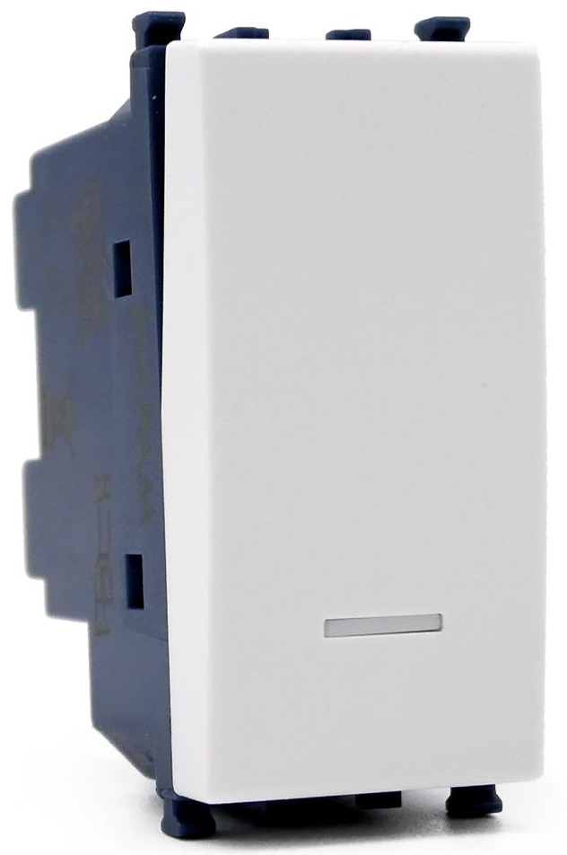 Invertitore unipolare con spia luminosa bianco compatibile Vimar Arké EL258 