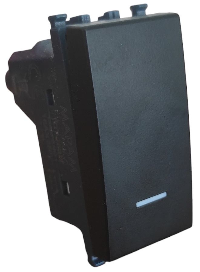 Deviatore nero  con spia compatibile Vimar Arké EL262 