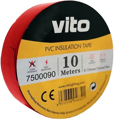 Nastro isolante 15mm 10m rosso EL275 Vito