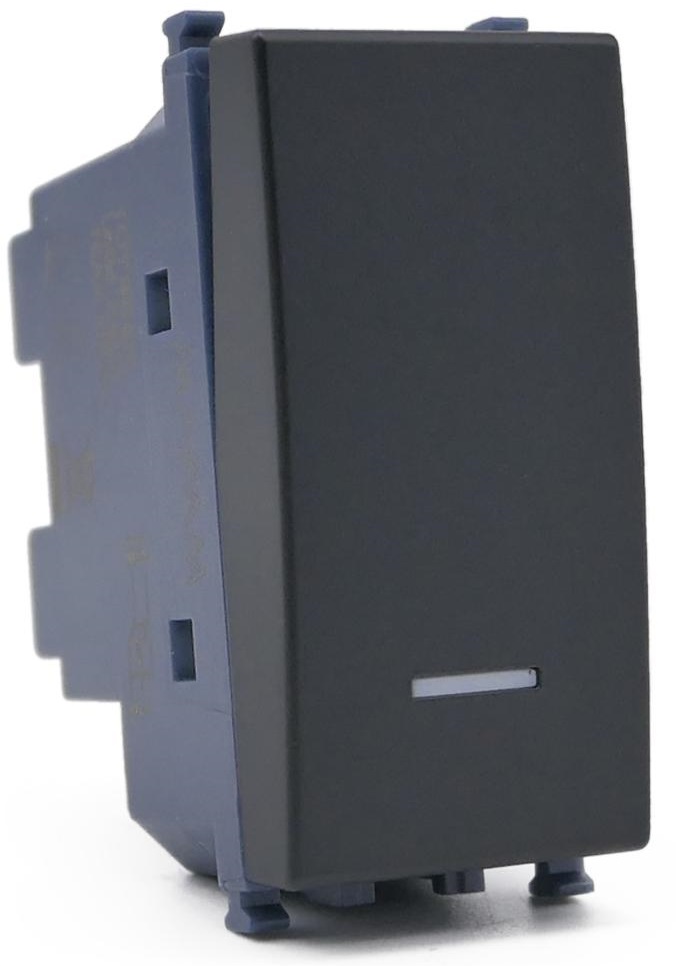 Invertitore unipolare con spia luminosa nero compatibile Vimar Arké EL276 