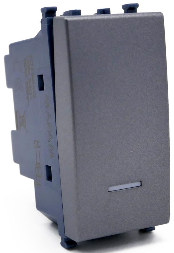 Invertitore unipolare con spia luminosa grigio compatibile Vimar Arké EL284 