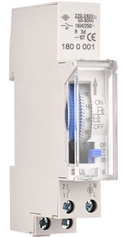 Timer analogico per guida DIN giornaliero 16A/250V FATO EL285 FATO